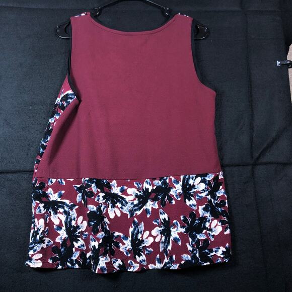 Vera Wang Womens Blouse Multicolored Floral Petite Sleeveless Stretch LP - Picture 10 of 12